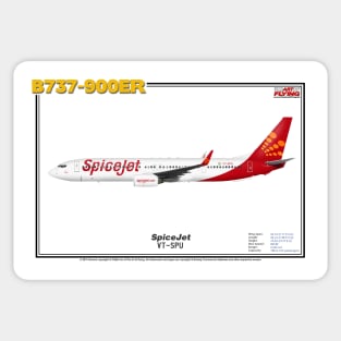 Boeing B737-900ER - SpiceJet (Art Print) Sticker